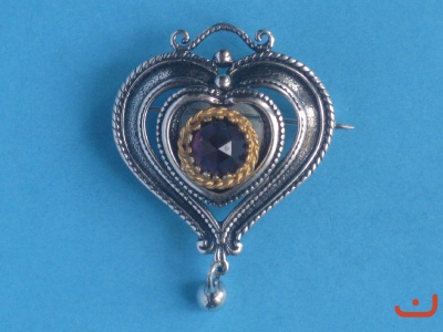 Granat Brosche B-5048
